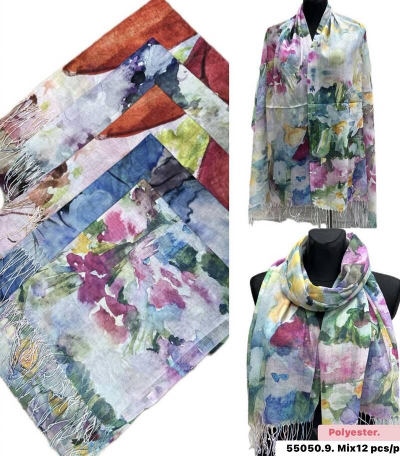 Szaliki damskie Roz Standard, Mix Kolor Paczka 12 szt